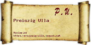 Preiszig Ulla névjegykártya